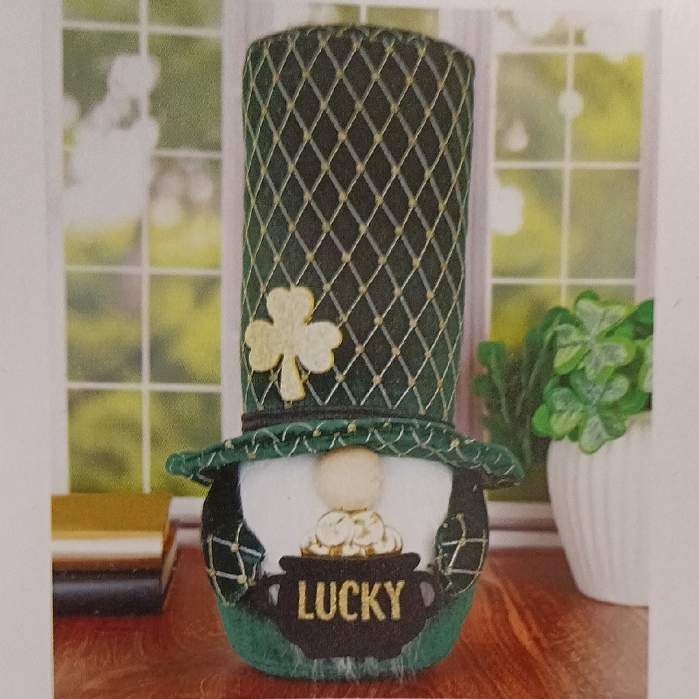 St. Patrick's Day Green Gnome 'Lucky' Tabletop Decoration